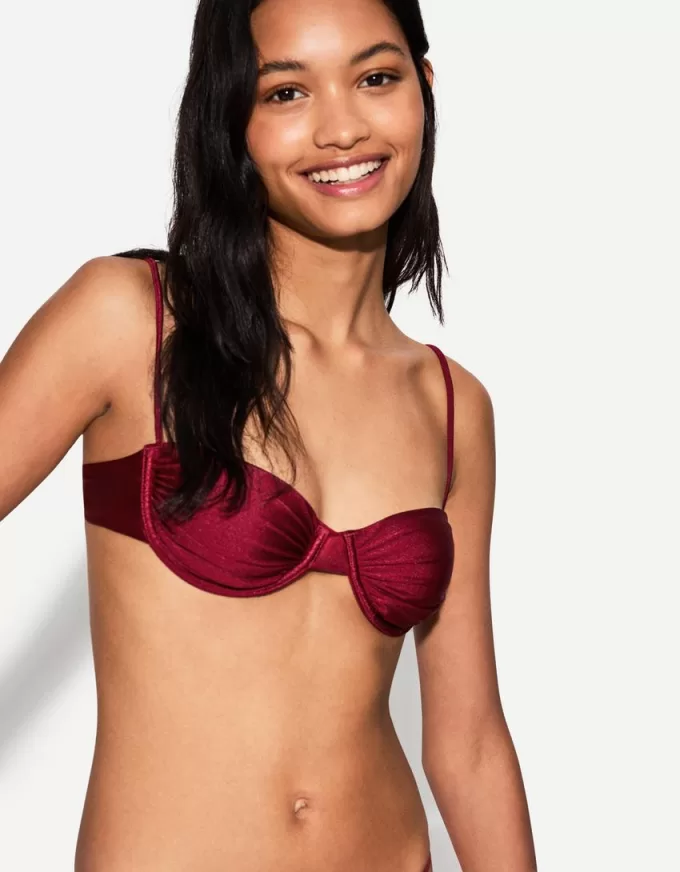 Burgundy gathered bikini top Burgundy gathered bikini top