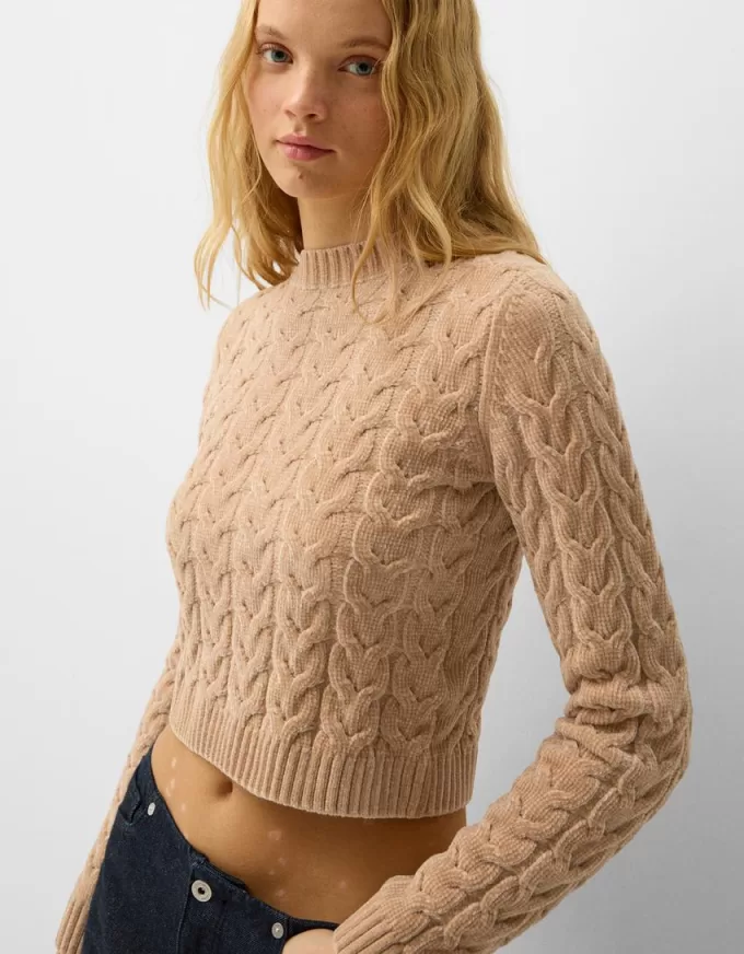 Cable-knit chenille sweater Cable-knit chenille sweater