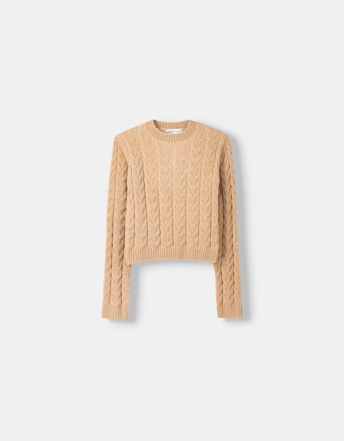 Cable-knit chenille sweater Cable-knit chenille sweater