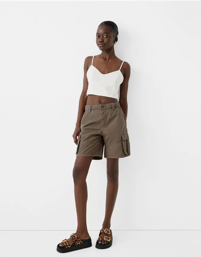 Cargo pockets with straps Bermuda shorts Cargo pockets with straps Bermuda shorts