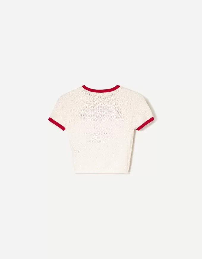 Contrast short sleeve sweater Contrast short sleeve sweater