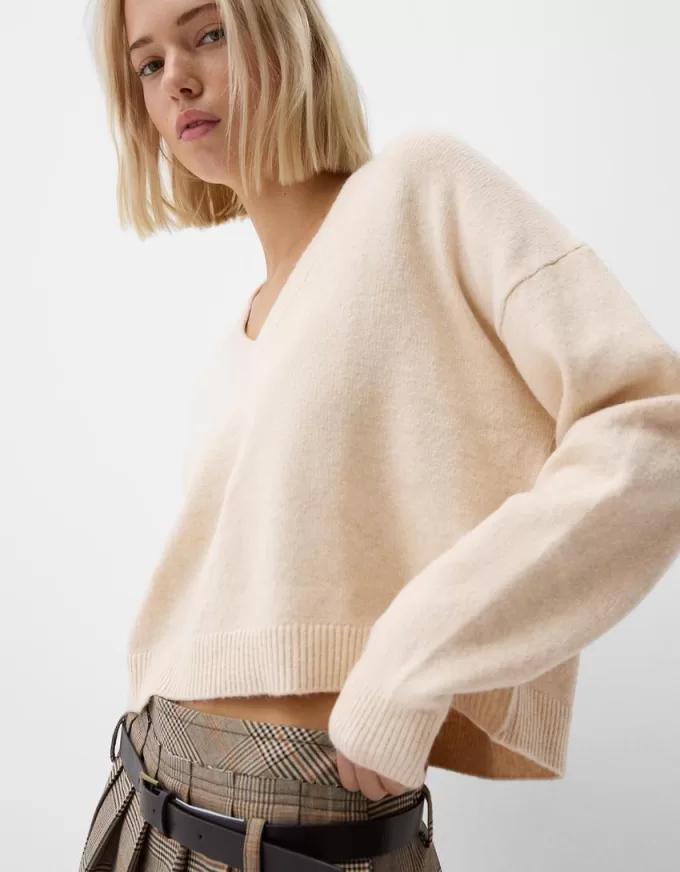 Cropped V-neck sweater Cropped V-neck sweater
