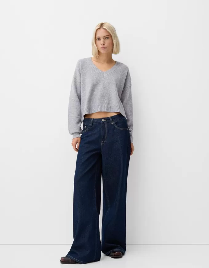 Cropped V-neck sweater Cropped V-neck sweater