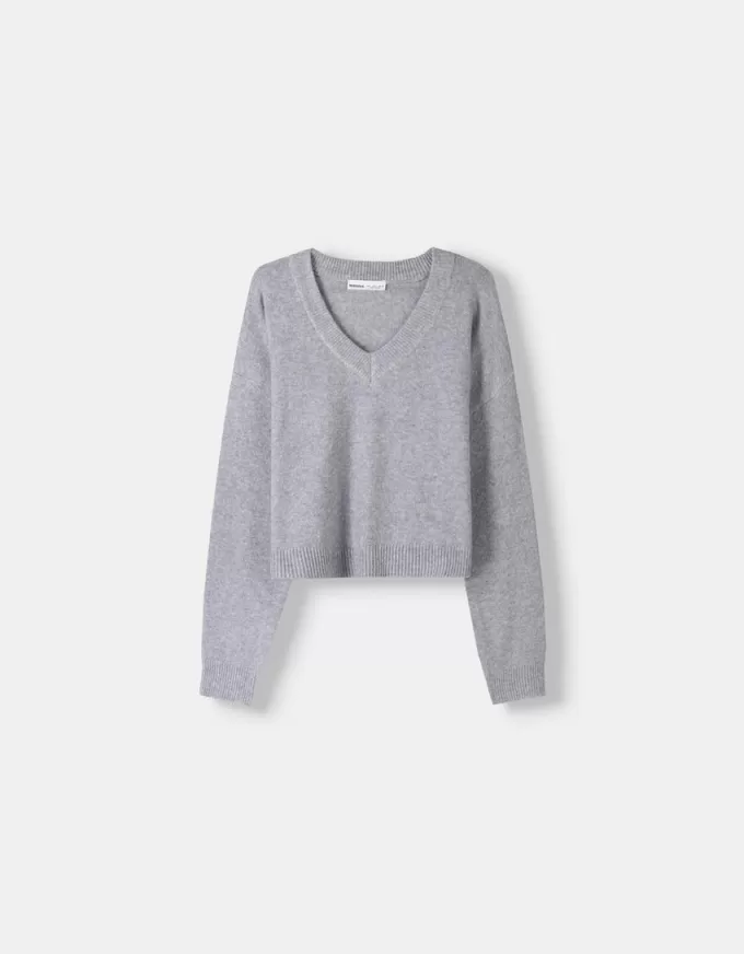 Cropped V-neck sweater Cropped V-neck sweater