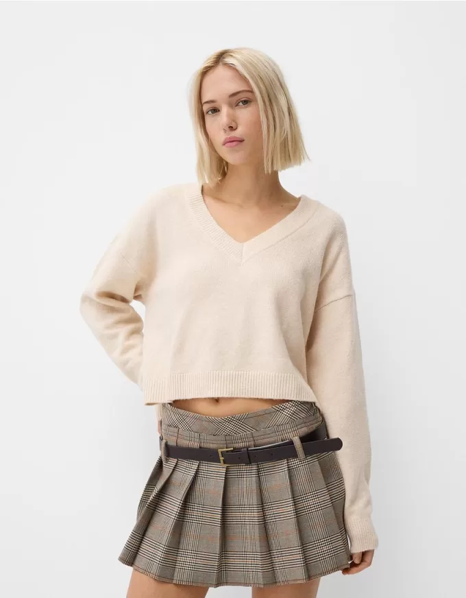 Cropped V-neck sweater Cropped V-neck sweater