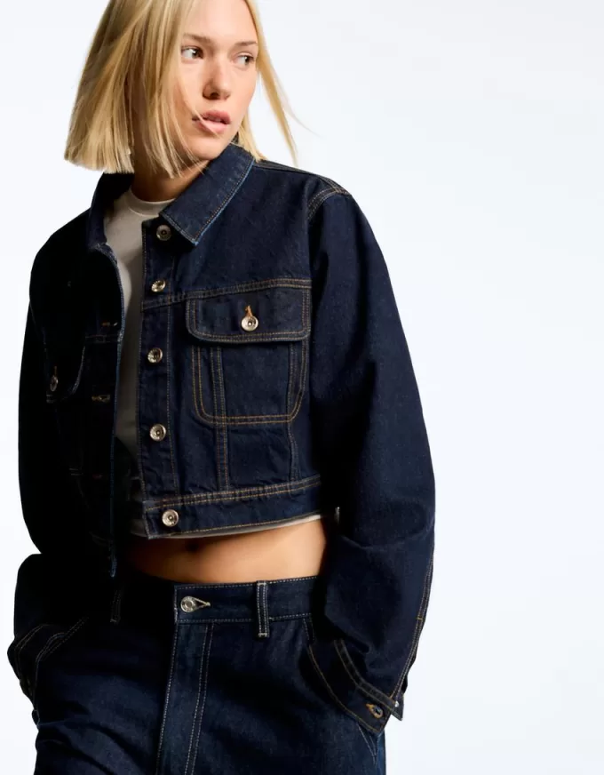 Cropped denim jacket