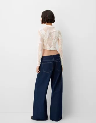 Cropped jacquard shirt