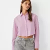 Cropped poplin shirt with pocket Cropped poplin shirt with pocket