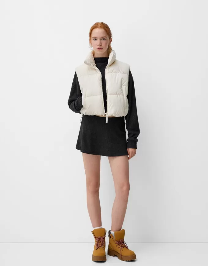Cropped puffer vest Cropped puffer vest