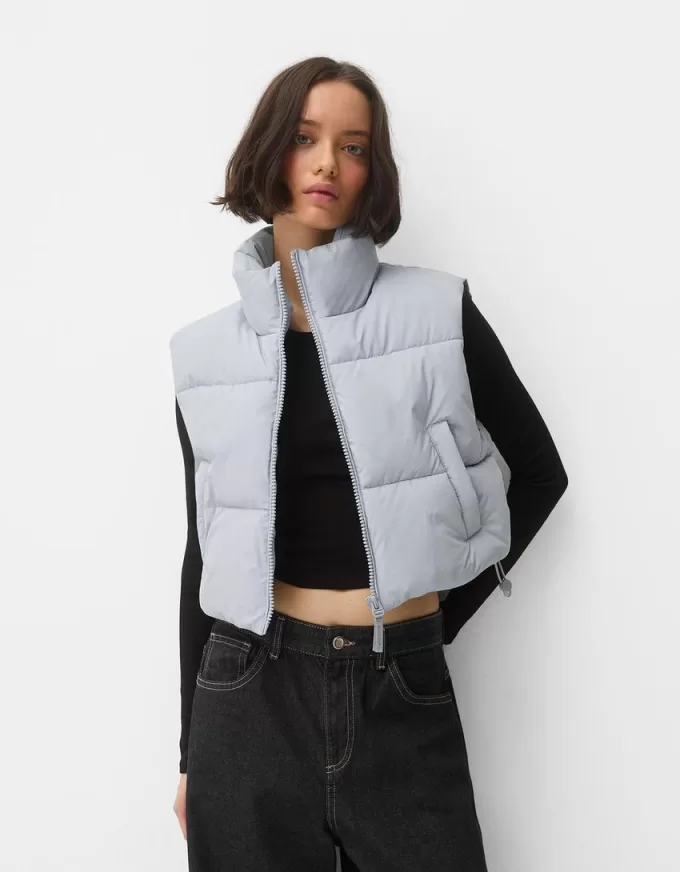 Cropped puffer vest Cropped puffer vest