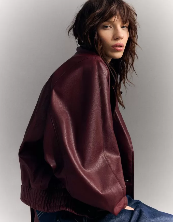 Crossover leather effect jacket Crossover leather effect jacket