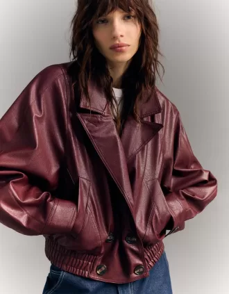 Crossover leather effect jacket Crossover leather effect jacket