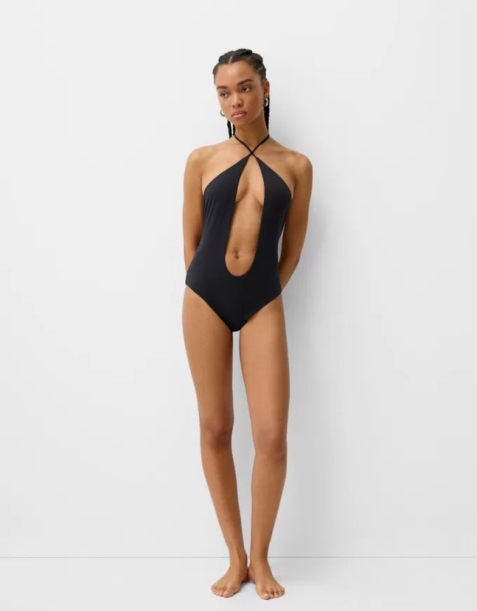 Cut out halter neck swimsuit Cut out halter neck swimsuit