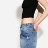 Denim cargo skirt with straps Denim cargo skirt with straps