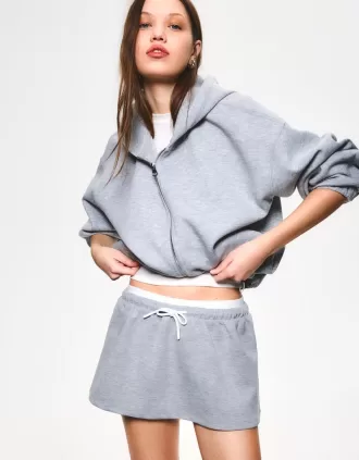 Double-waist mini skirt