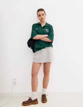 Double-waist mini skirt