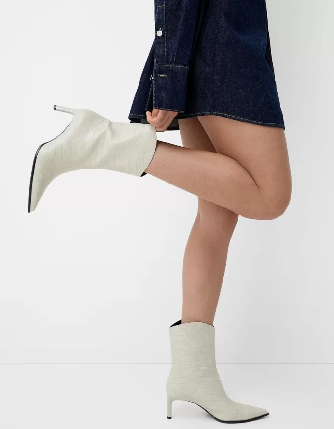 Embossed animal print heeled ankle boots Embossed animal print heeled ankle boots