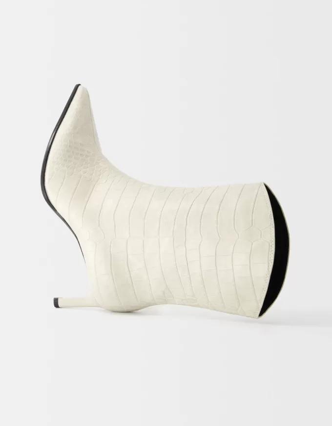 Embossed animal print heeled ankle boots Embossed animal print heeled ankle boots