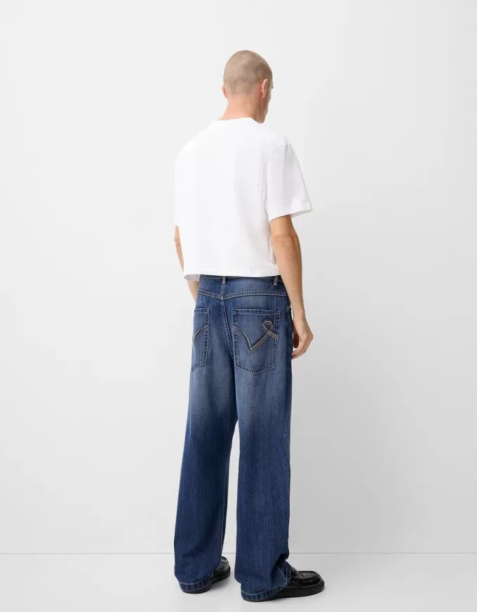 Embroidered baggy jeans Embroidered baggy jeans
