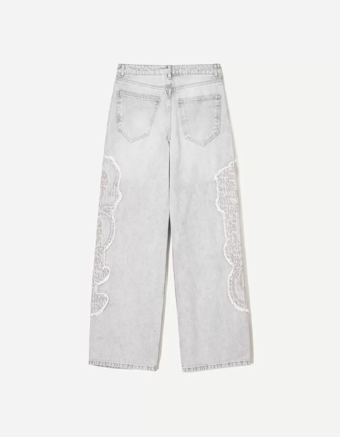 Embroidered baggy jeans Embroidered baggy jeans