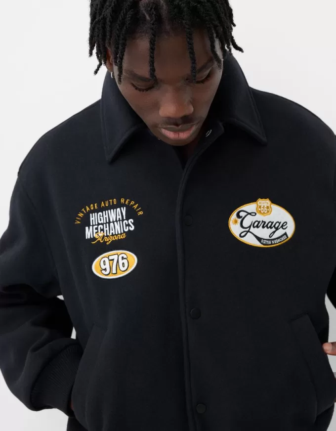 Embroidered felt texture jacket