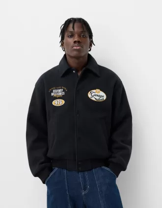 Embroidered felt texture jacket