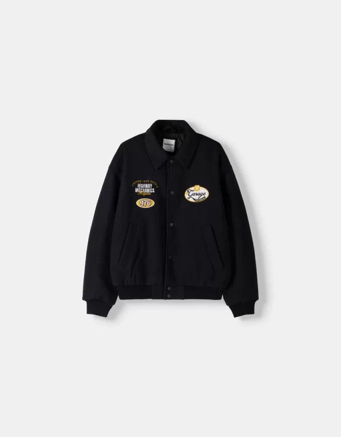 Embroidered felt texture jacket