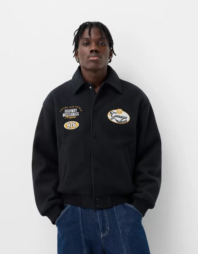 Embroidered felt texture jacket