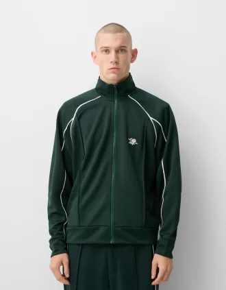 Embroidered interlock jacket