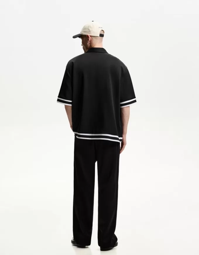 Embroidered short sleeve boxy fit shirt Embroidered short sleeve boxy fit shirt