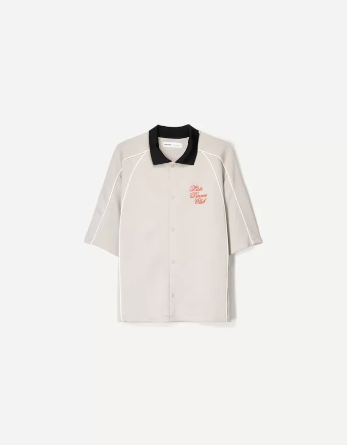 Embroidered short sleeve boxy fit shirt Embroidered short sleeve boxy fit shirt