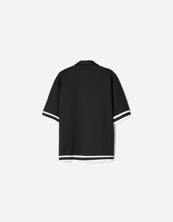 Embroidered short sleeve boxy fit shirt Embroidered short sleeve boxy fit shirt