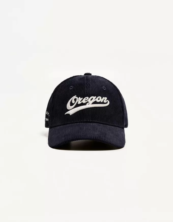 Embroidered sporty corduroy cap Embroidered sporty corduroy cap