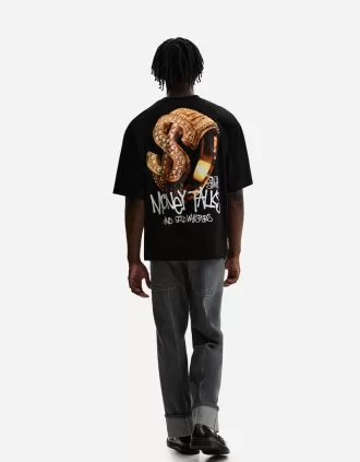 Extra-loose short sleeve T-shirt with print