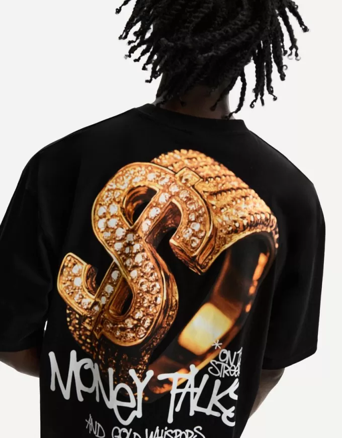 Extra-loose short sleeve T-shirt with print Extra-loose short sleeve T-shirt with print