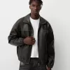 Faded leather effect jacket