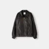 Faded leather effect jacket