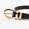 Faux leather belt with golden buckle Faux leather belt with golden buckle