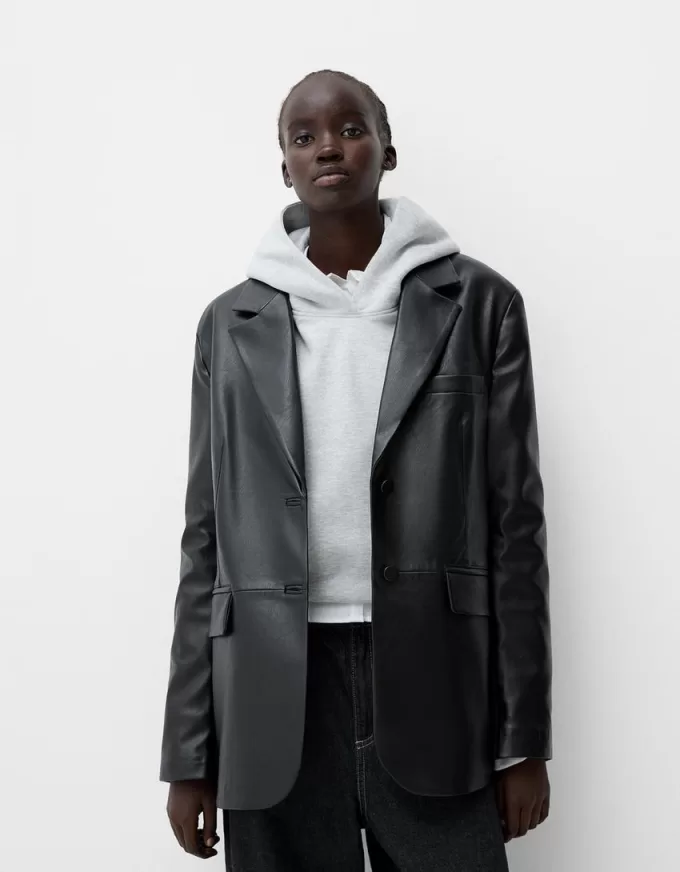 Faux leather blazer Faux leather blazer