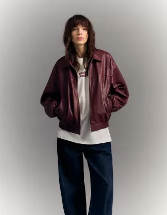 Faux leather oversize jacket