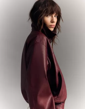 Faux leather oversize jacket