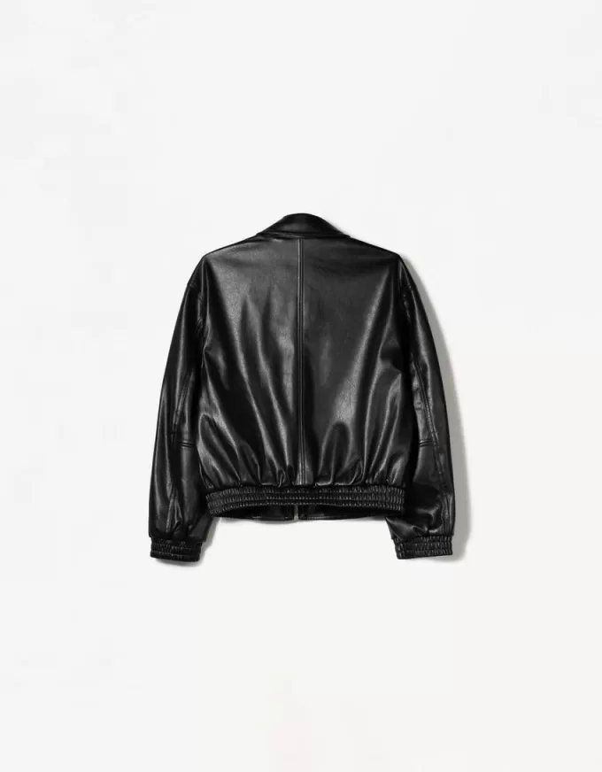 Faux leather oversize jacket