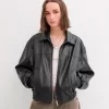 Faux leather oversize jacket