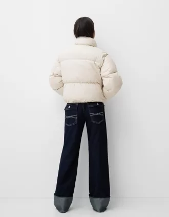 Faux leather puffer jacket