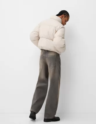 Faux leather puffer jacket