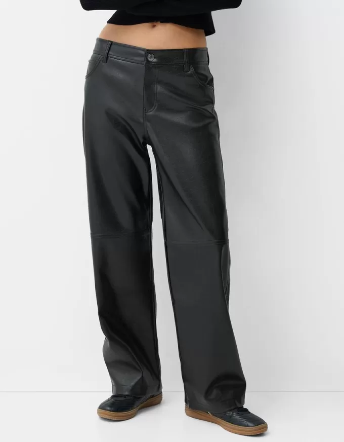 Faux leather straight pants Faux leather straight pants