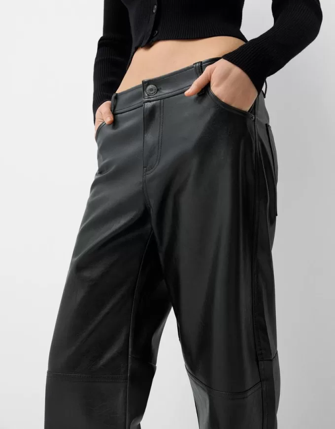 Faux leather straight pants Faux leather straight pants