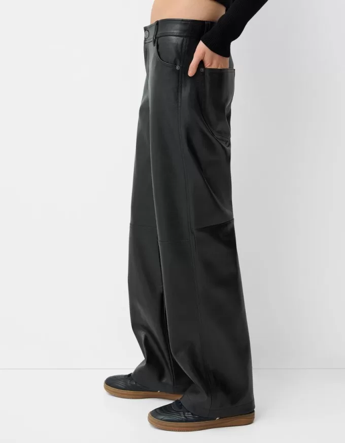 Faux leather straight pants Faux leather straight pants