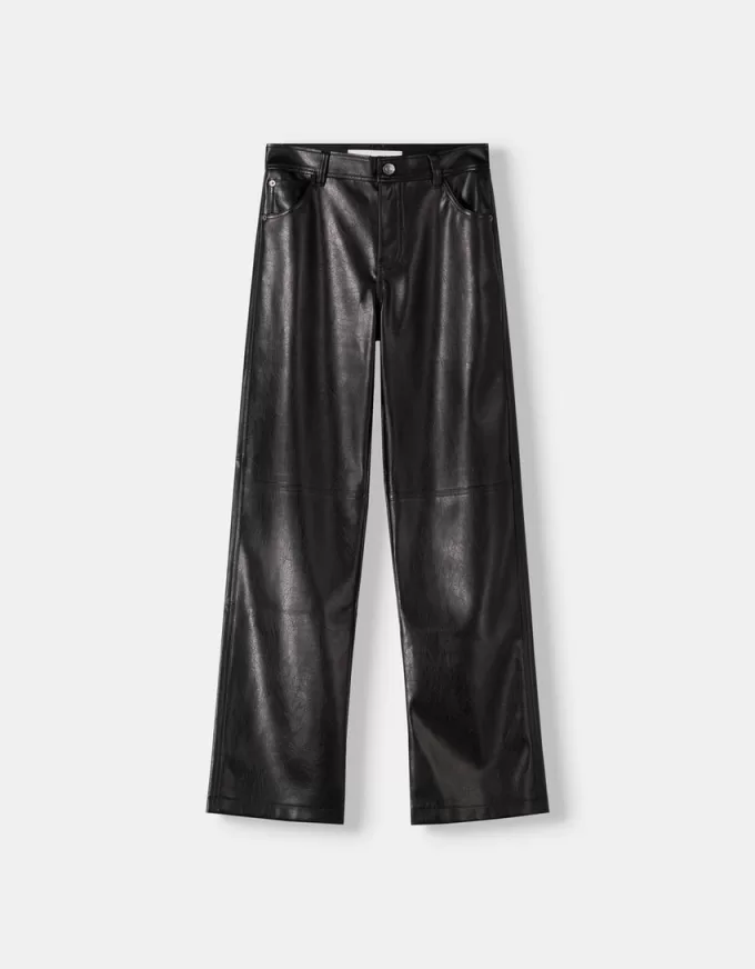 Faux leather straight pants Faux leather straight pants