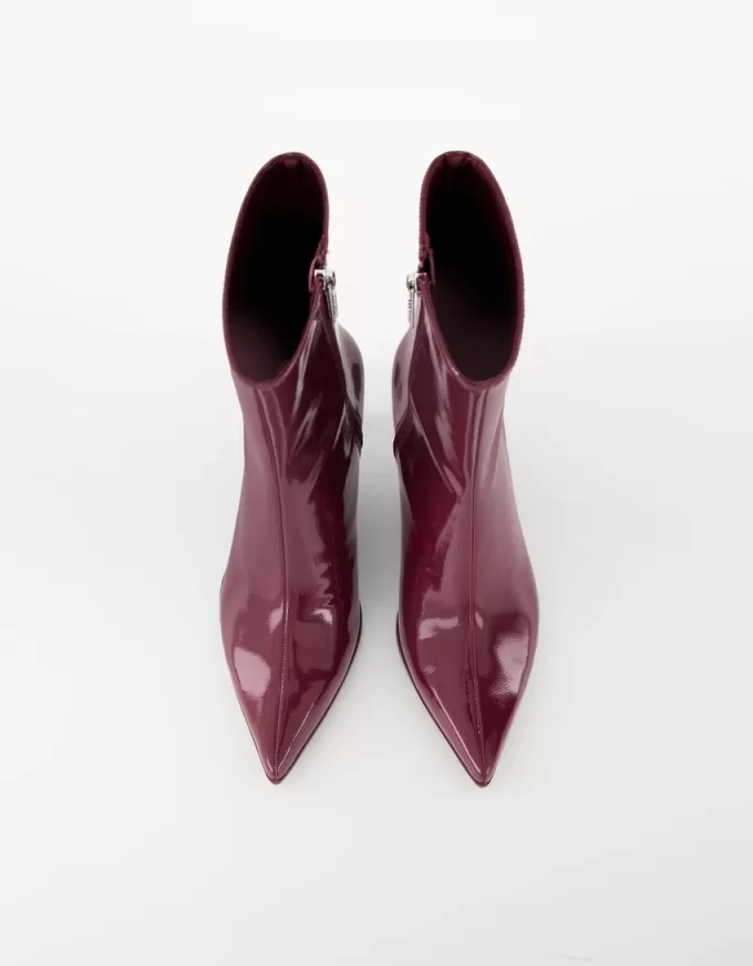 Faux patent kitten-heel ankle boots Faux patent kitten-heel ankle boots